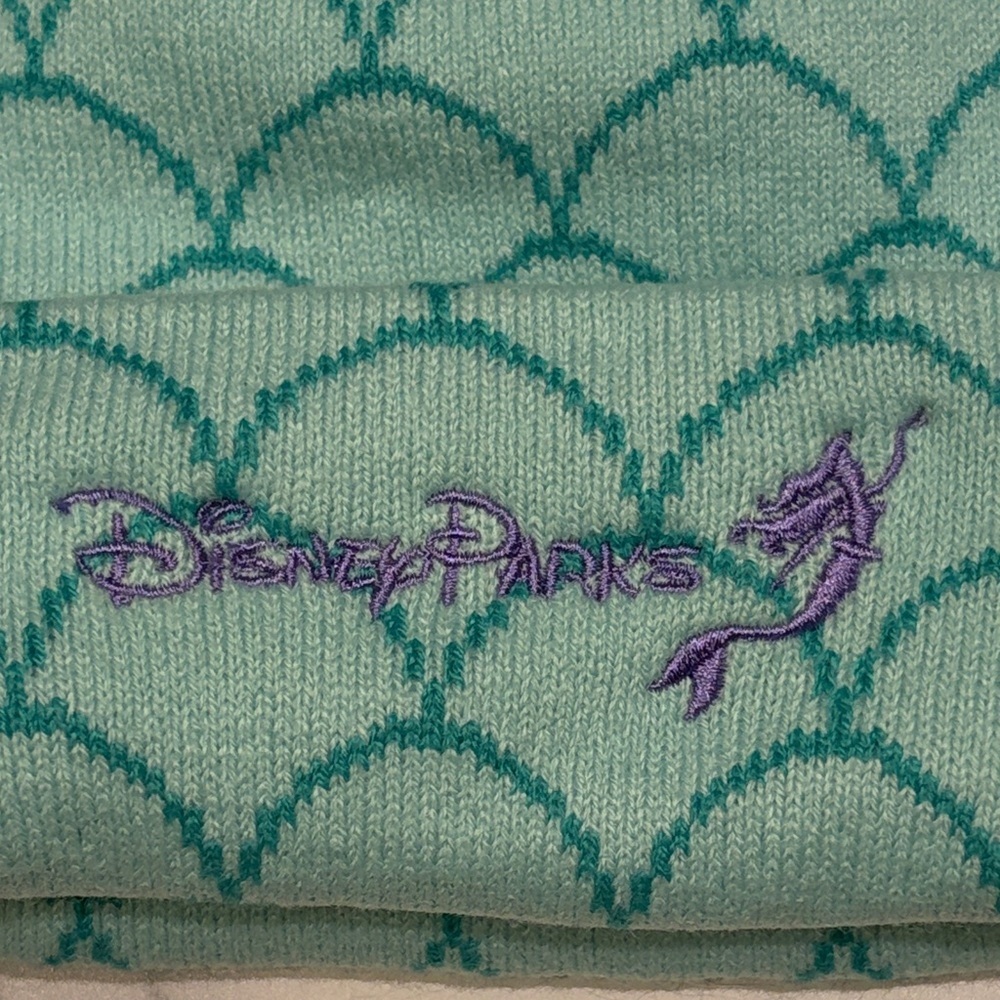 Disney Parks Little Mermaid Ariel Dinglehopper Pom Adult Beanie Knit Cap Hat NEW - Picture 9 of 11